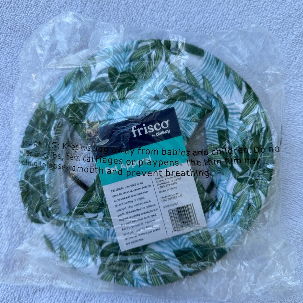 Fresco Dog & Cat Bucket Hat Palm Leaf Short Brimmed Medium/Large - Picture 7 of 11